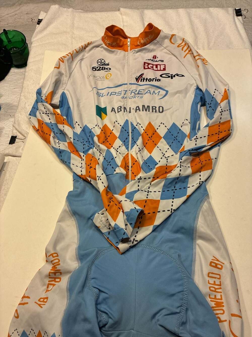 Hincapie Slipstream Sports Chipotle Argyle Long Sleeve Cycling Skinsuit